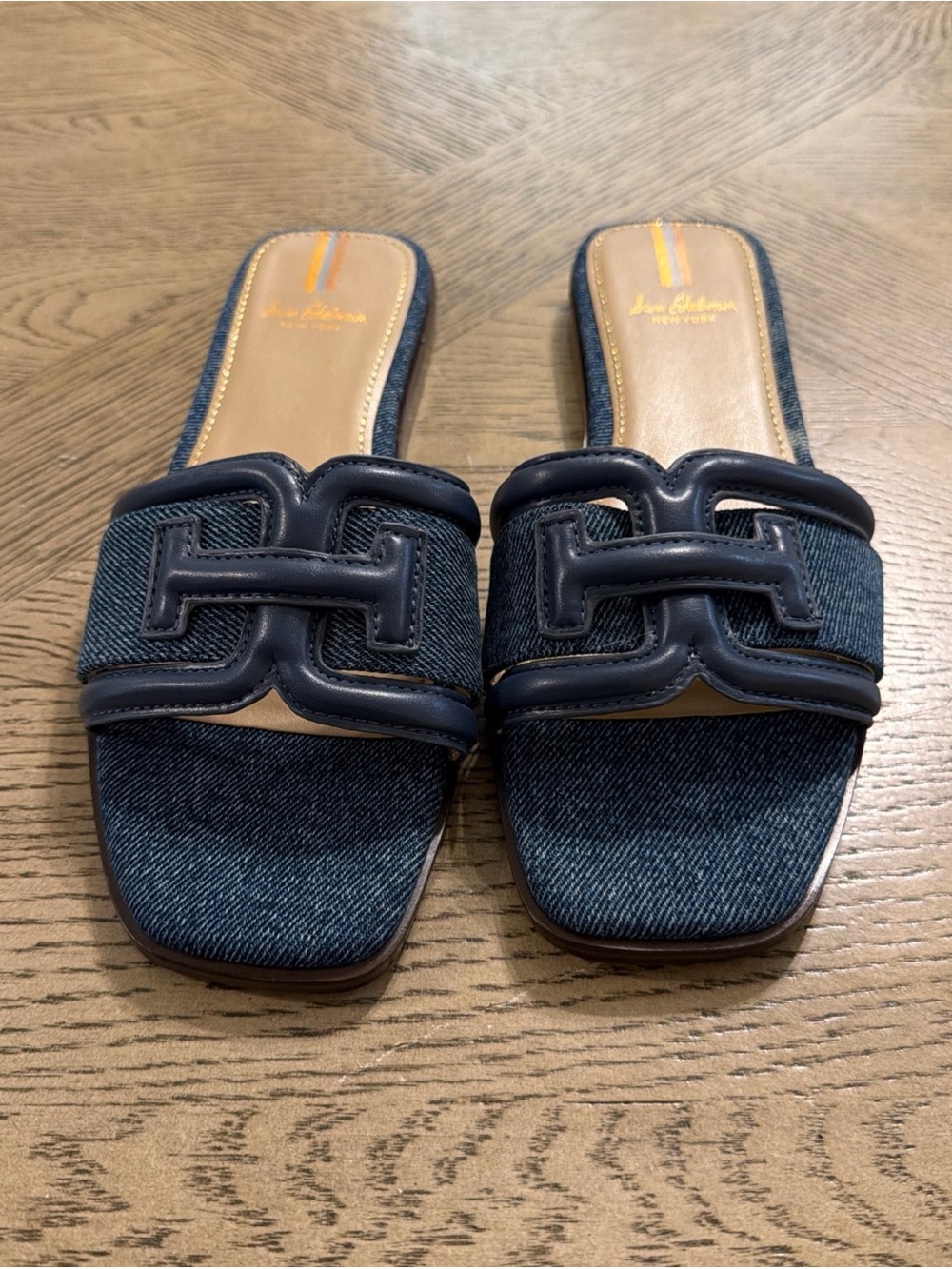 Sam Edelman Irina Blue Denim Slide Sandals US Size 6 - Picture 2 of 5